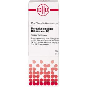 MERCURIUS SOLUBILIS Hahnemanni D 6 Dilution 20 ml – PZN 2889213 из немецкой аптеки