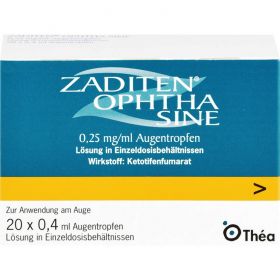 ZADITEN ophtha sine Augentr.Einzeldosispipetten 20 St – PZN 1478293 из немецкой аптеки