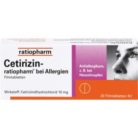 CETIRIZIN-ratiopharm bei Allergien 10 mg Filmtabl. 20 St – PZN 2158142 из немецкой аптеки