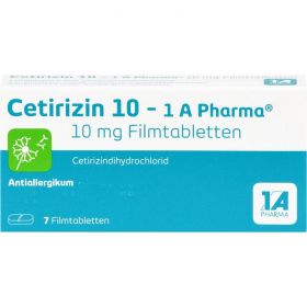 CETIRIZIN 10-1A Pharma Filmtabletten 7 St – PZN 3823564 из немецкой аптеки