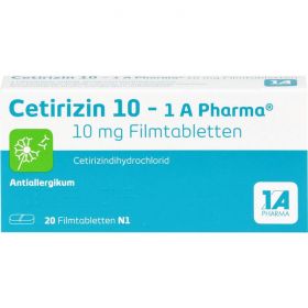 CETIRIZIN 10-1A Pharma Filmtabletten 20 St – PZN 3823570 из немецкой аптеки