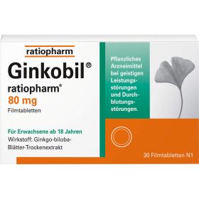 GINKOBIL-ratiopharm 80 mg Filmtabletten 30 St – PZN 6680823 из немецкой аптеки