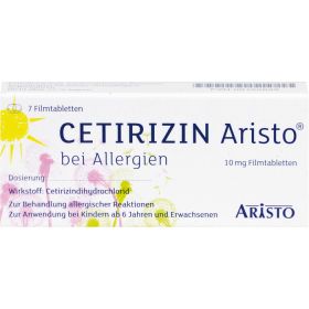 CETIRIZIN Aristo bei Allergien 10 mg Filmtabletten 7 St – PZN 9152639 из немецкой аптеки