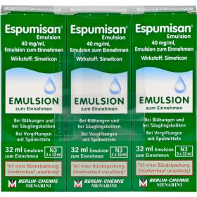 ESPUMISAN Emulsion 3X32 ml – PZN 9706718 из немецкой аптеки