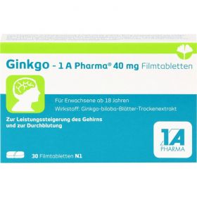 GINKGO-1A Pharma 40 mg Filmtabletten 30 St – PZN 13879732 из немецкой аптеки