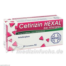 Cetirizin Hexal bei Allergien, 50 ST – PZN 1830169 из немецкой аптеки