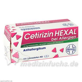 Cetirizin Hexal bei Allergien, 100 ST – PZN 1830229 из немецкой аптеки