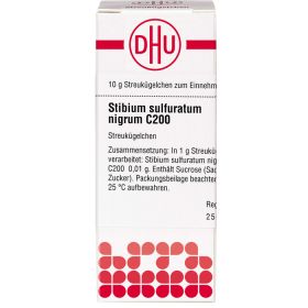 STIBIUM SULFURATUM NIGRUM C 200 Globuli 10 g – PZN 1067199 из немецкой аптеки