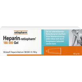HEPARIN-RATIOPHARM 180.000 I.E. Gel 100 g – PZN 3892335 из немецкой аптеки