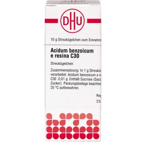 ACIDUM BENZOICUM E Resina C 30 Globuli 10 g – PZN 7156685 из немецкой аптеки