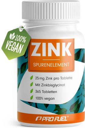 ProFuel - Zink Tabletten - 25 mg Zink aus Zinkbisglycinat pro Tablette 365 St из немецкой аптеки