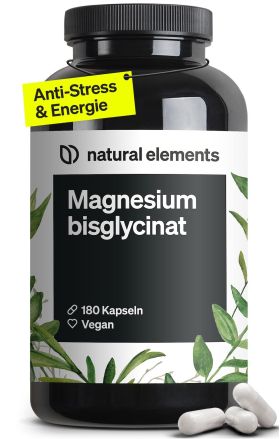natural elements Magnesiumbisglycinat – Chelatiertes Magnesium – 180 Kapseln – 300mg Magnesium/Tag 156 g из немецкой аптеки