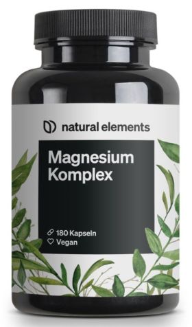 natural elements Magnesium Komplex – 5 hochwertige Verbindungen – 400mg elementares Magnesium/Tag 165 g из немецкой аптеки